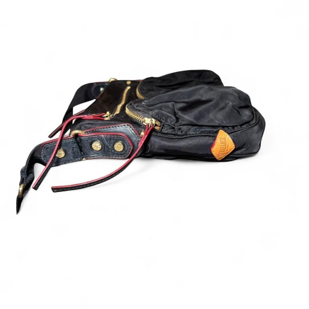 MZ Wallace Black Nylon Crossbody Bag Gold Hardware Adjustable Strap Pockets - Picture 5 of 8